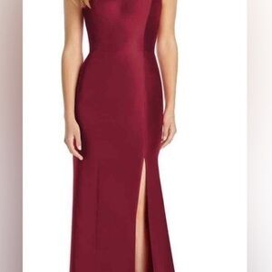 Elegant Evening Gown by Alfred Sung size 10. Deep red with a hint of gold. NWT